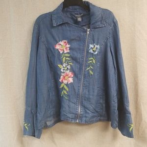 Chelsa & Theodore Embroidered light Moto Jacket